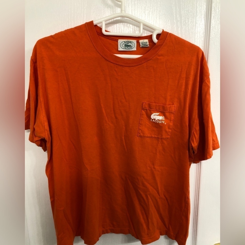 Vintage Lacoste Izod Orange Tshirt Single Stitch